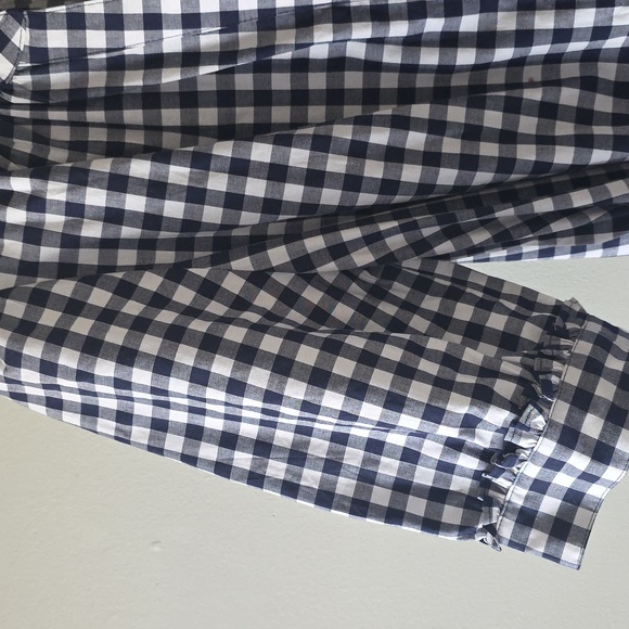Draper James Navy and White Gingham Loretta ShirtDress Size L With Pockets NWT - Picture 6 of 9